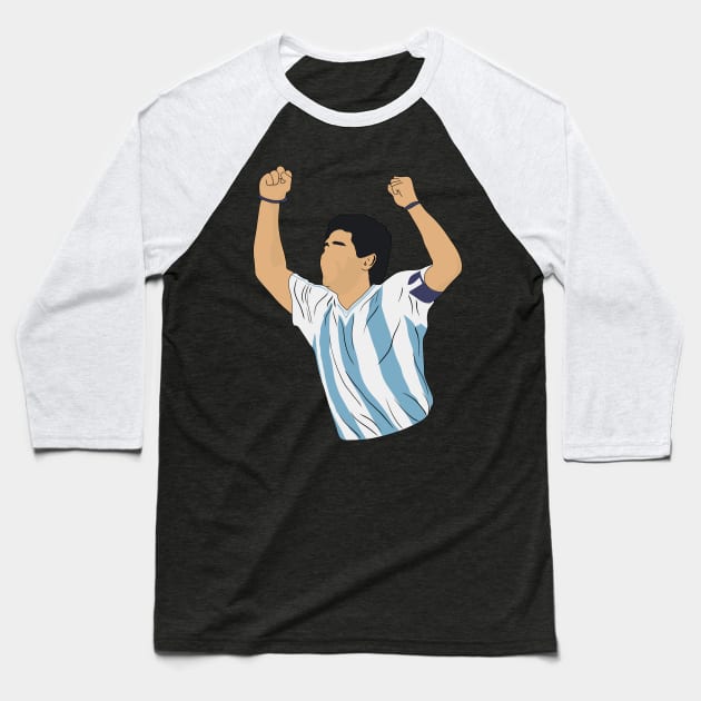 Diego Maradona Argentina Baseball T-Shirt by NostalgiaUltra